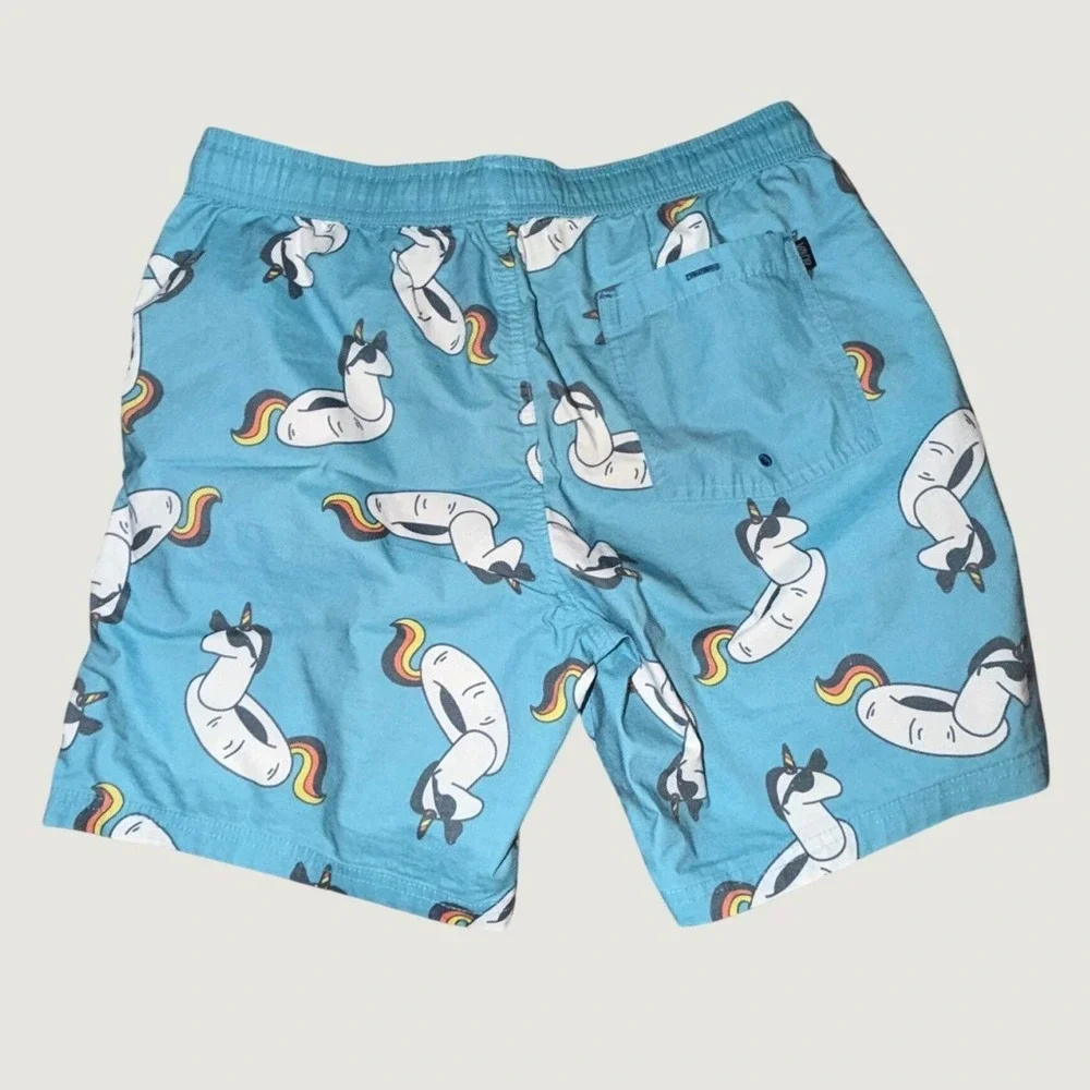 Valor Collective Mens Blue Unicorn Pool Float Swim Trunks VR181106 Size S
